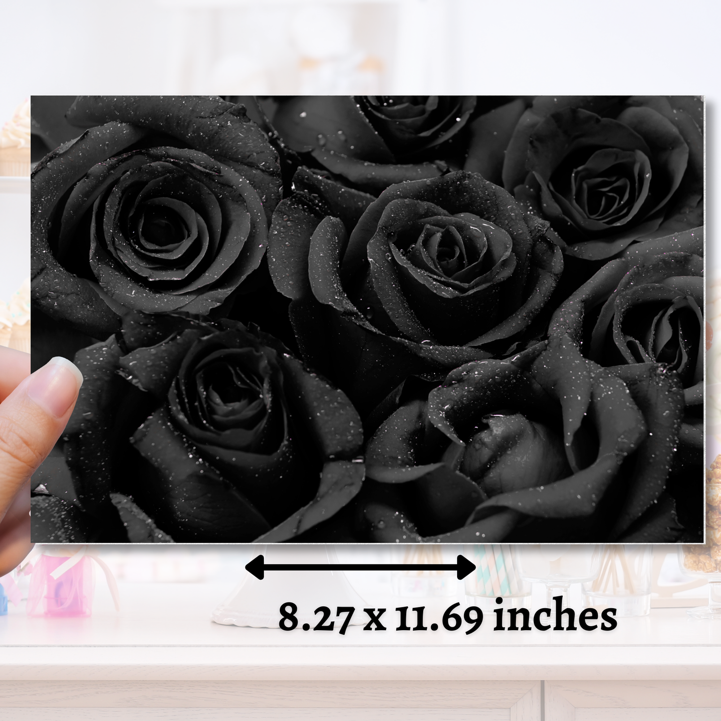 Black Rose Edible Image - Sugar Coated Canvas