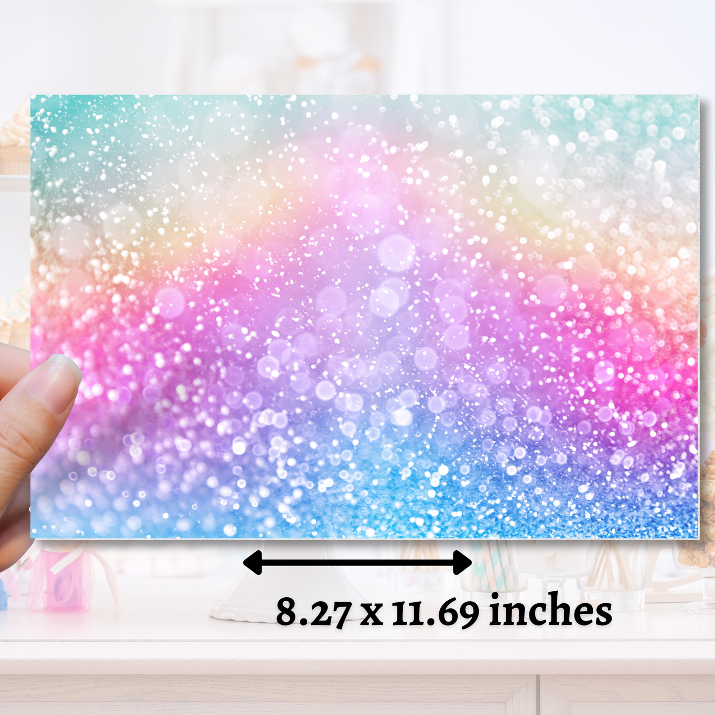Rainbow Glitter Edible Image - Sugar Coated Canvas