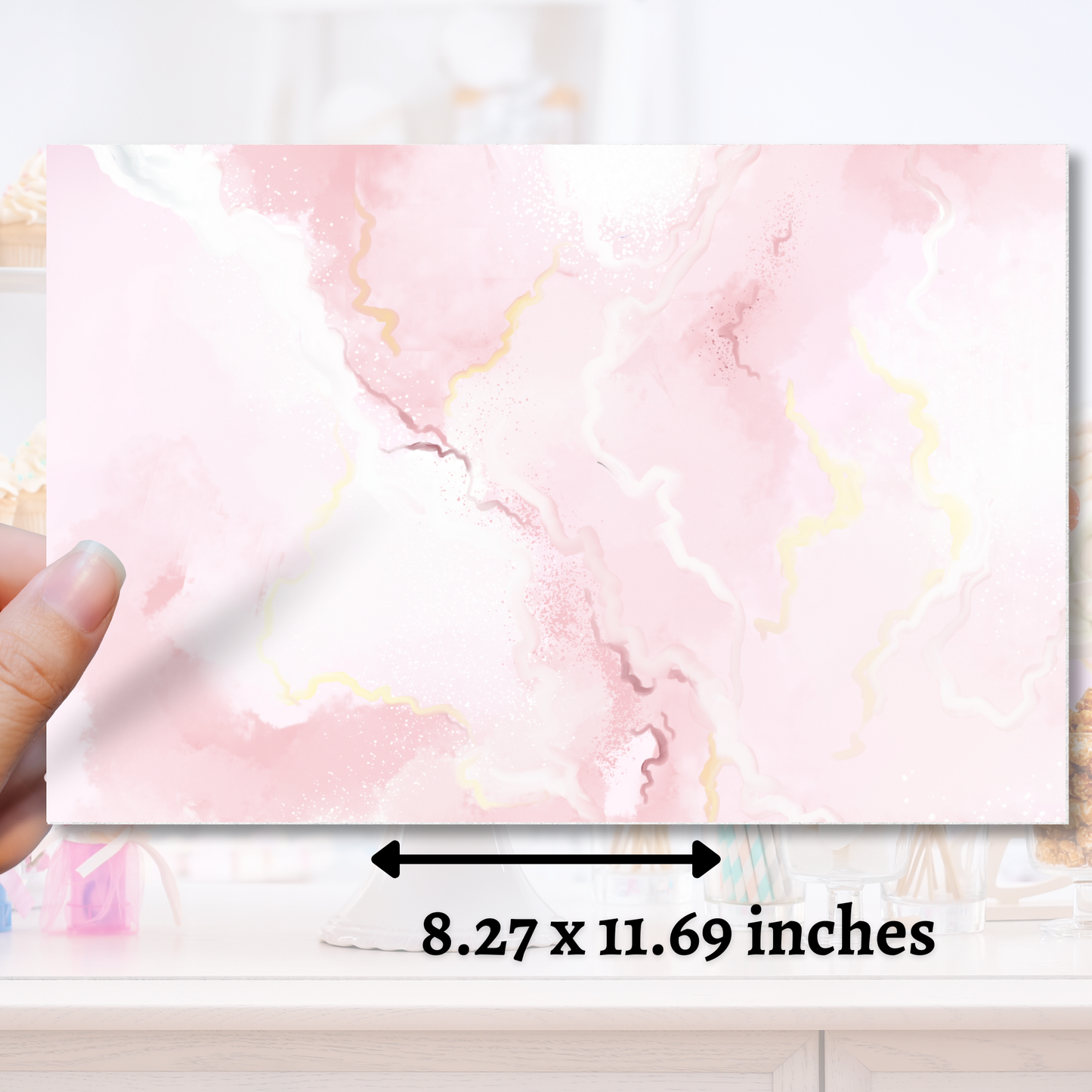 Peach Marble Edible Image - Sugar Coated Canvas