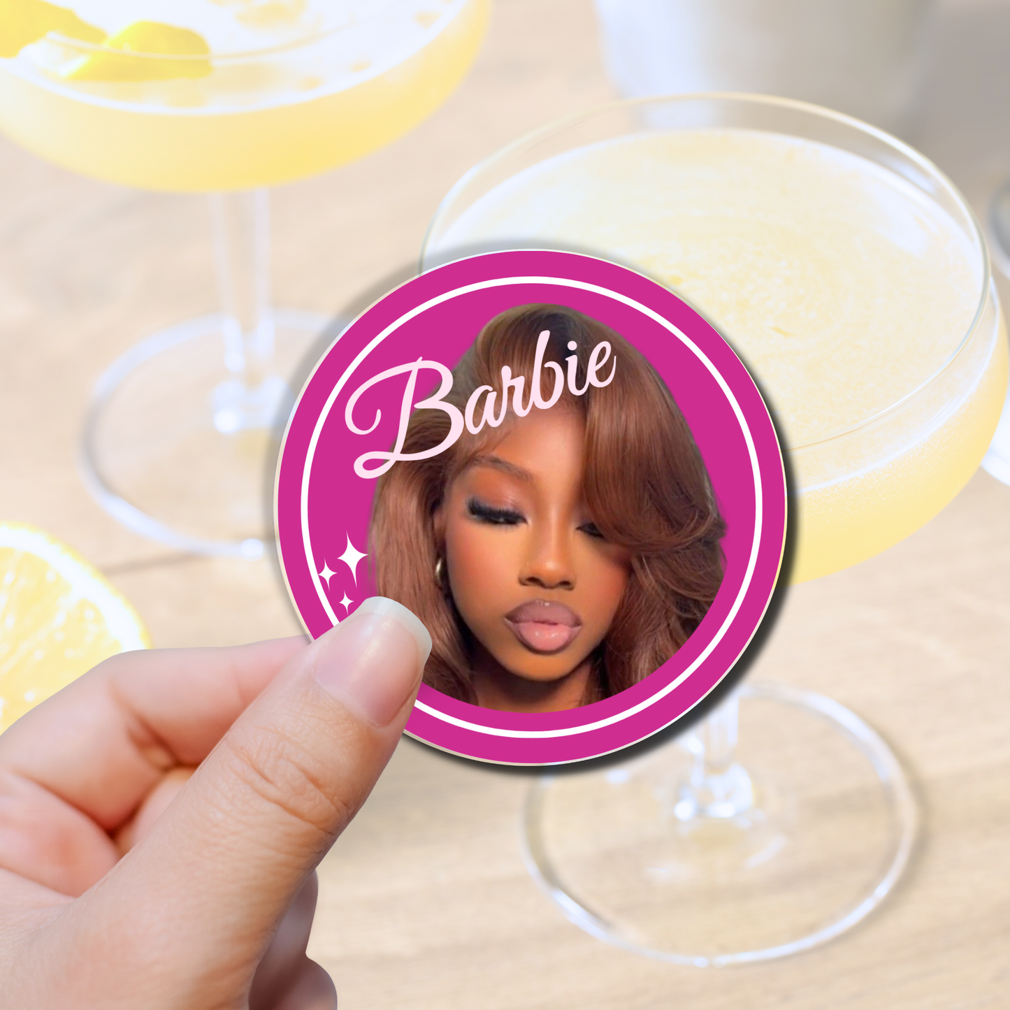 Barbie |With Your Picture| Edible Drink Topper - Sugar Coated Canvas