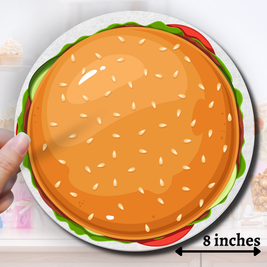 Hamburger Circle Edible Image - Sugar Coated Canvas