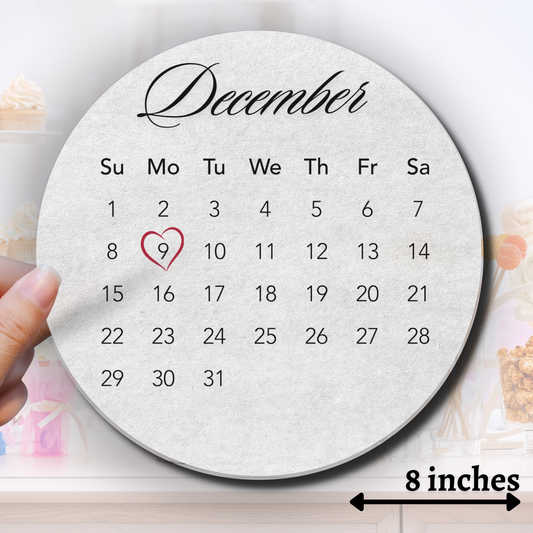 Calendar Circle Edible Image - Sugar Coated Canvas