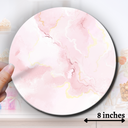 Pink Marble Circle Edible Image - Sugar Coated Canvas