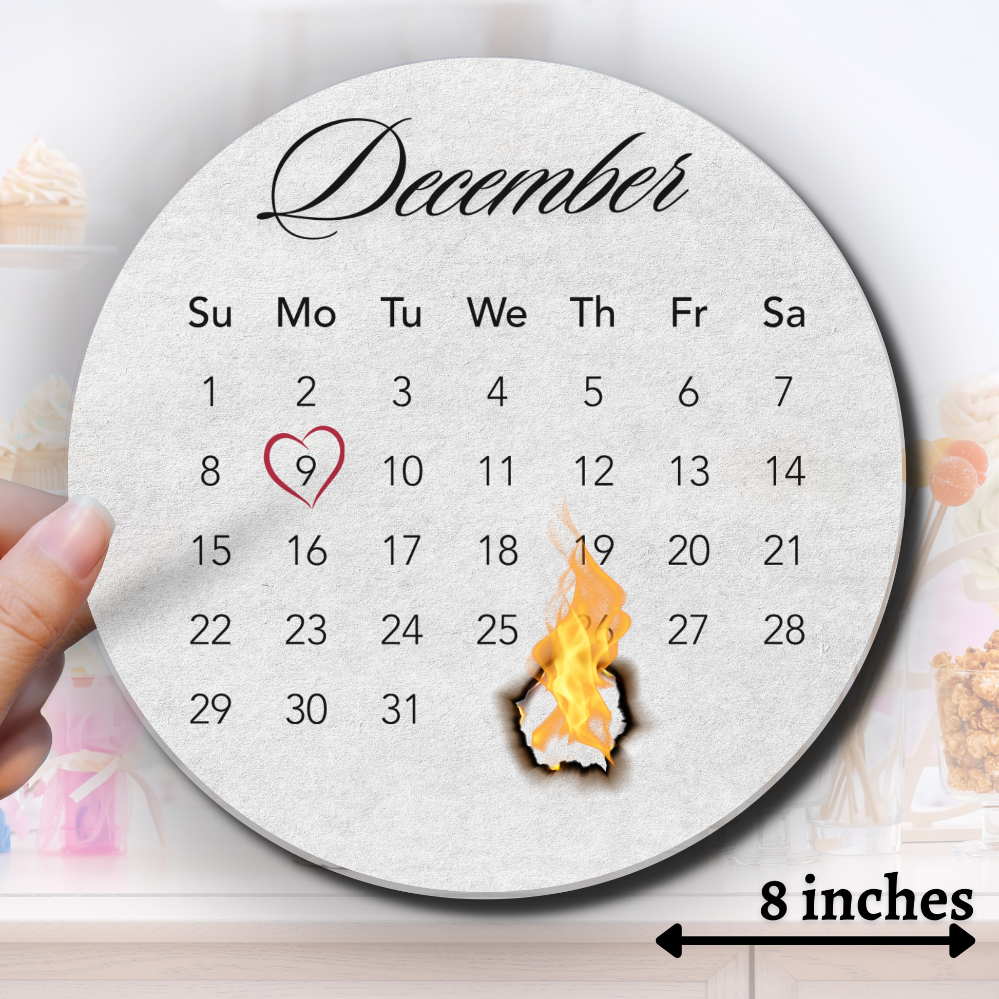 Calendar |Burn Away Cake| Edible Image - Sugar Coated Canvas