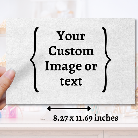 Custom 8.27 x 11.69 inches Sheet Edible Image - Sugar Coated Canvas